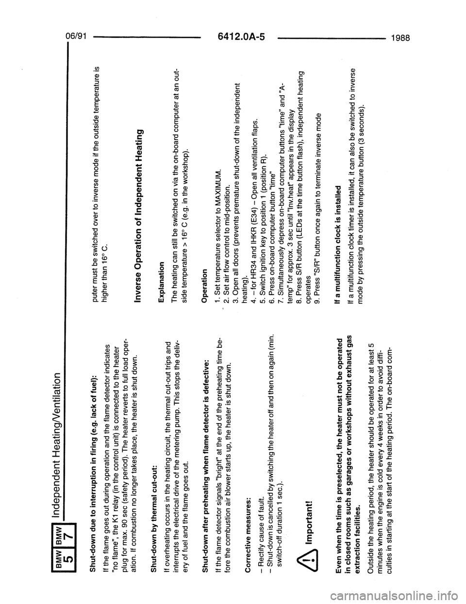 BMW 7 SERIES 1988 E32 Electrical Troubleshooting Manual 