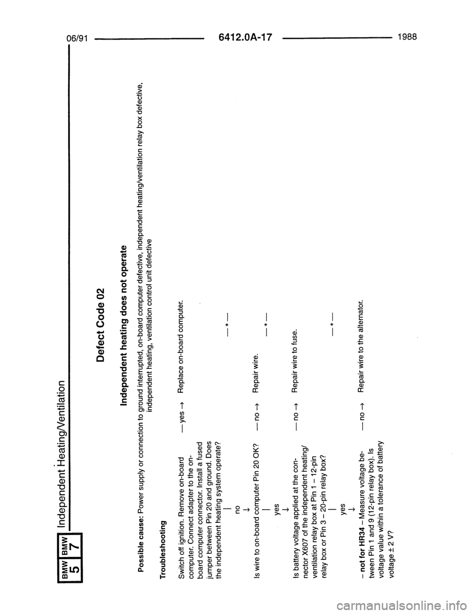 BMW 7 SERIES 1988 E32 Electrical Troubleshooting Manual 