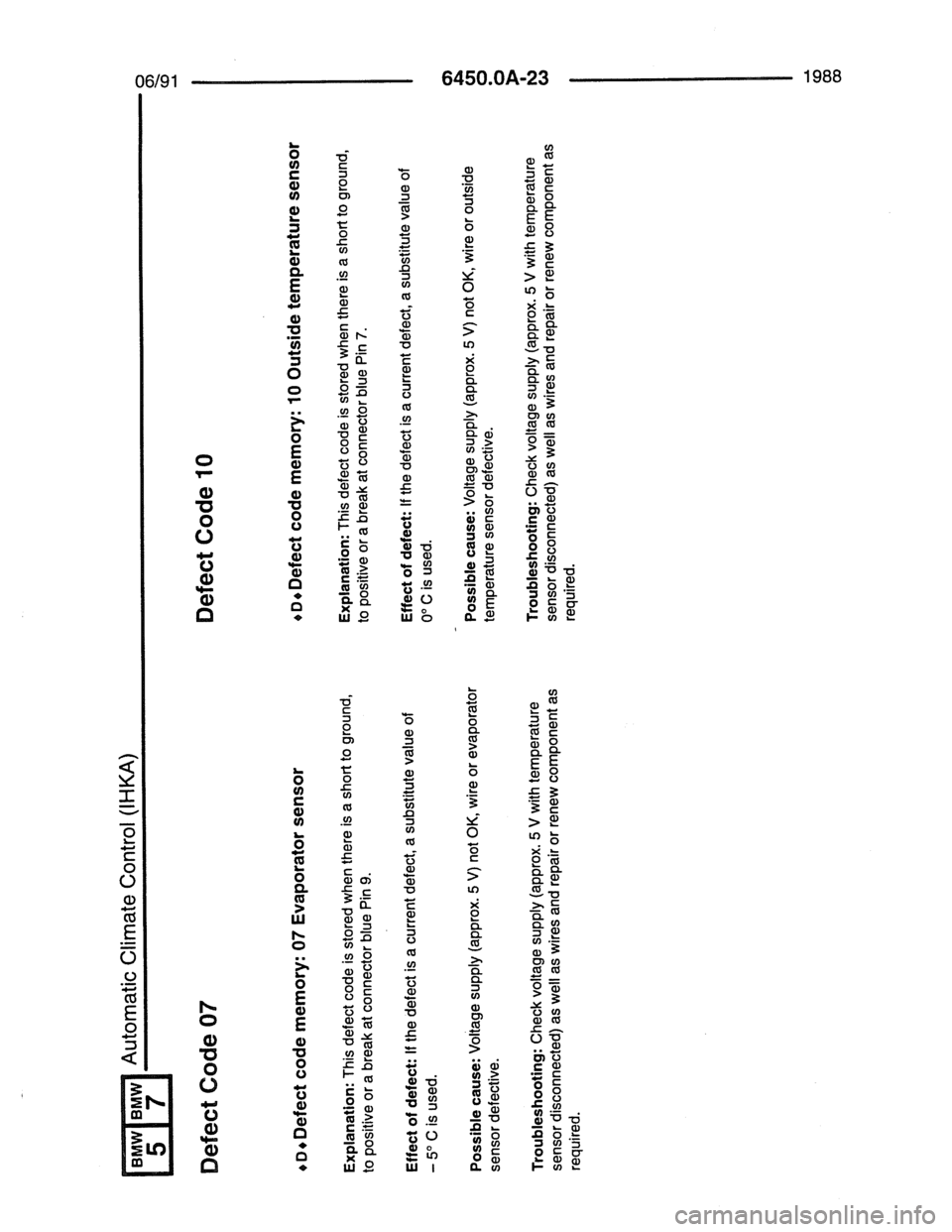 BMW 7 SERIES 1988 E32 Electrical Troubleshooting Manual 