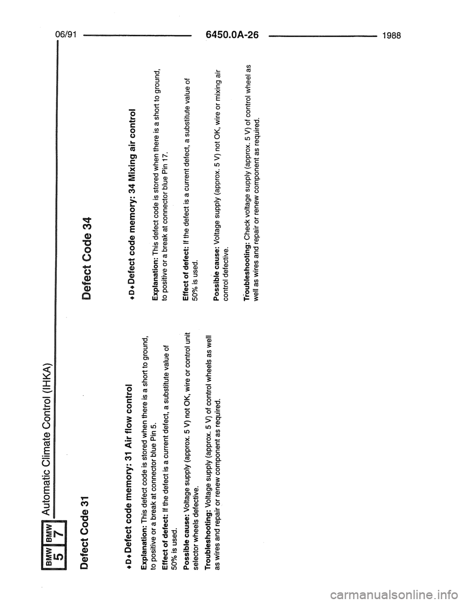 BMW 7 SERIES 1988 E32 Electrical Troubleshooting Manual 