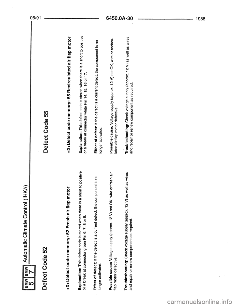 BMW 7 SERIES 1988 E32 Electrical Troubleshooting Manual 