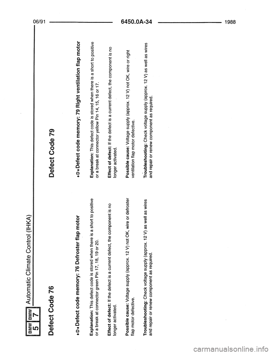 BMW 7 SERIES 1988 E32 Electrical Troubleshooting Manual 