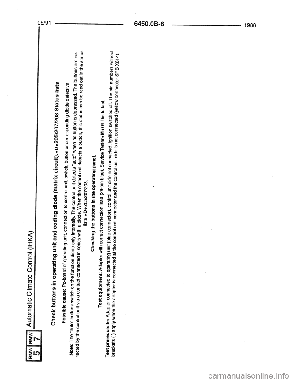 BMW 7 SERIES 1988 E32 Electrical Troubleshooting Manual 