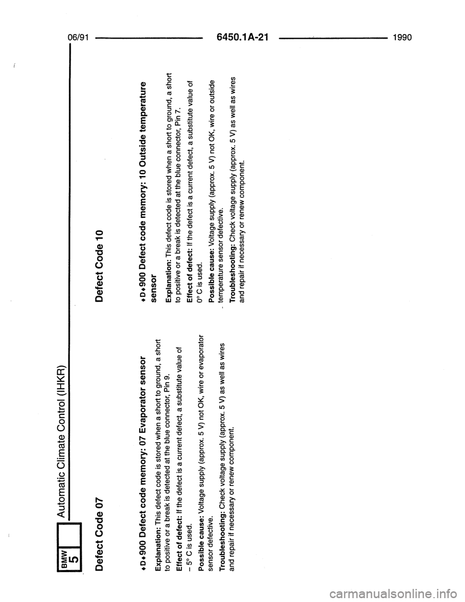BMW 7 SERIES 1988 E32 Electrical Troubleshooting Manual 
