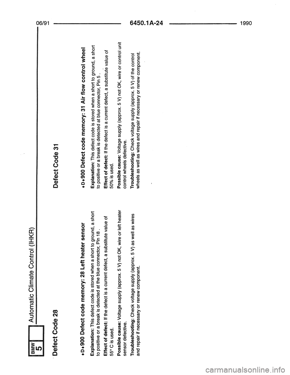 BMW 7 SERIES 1988 E32 Electrical Troubleshooting Manual 