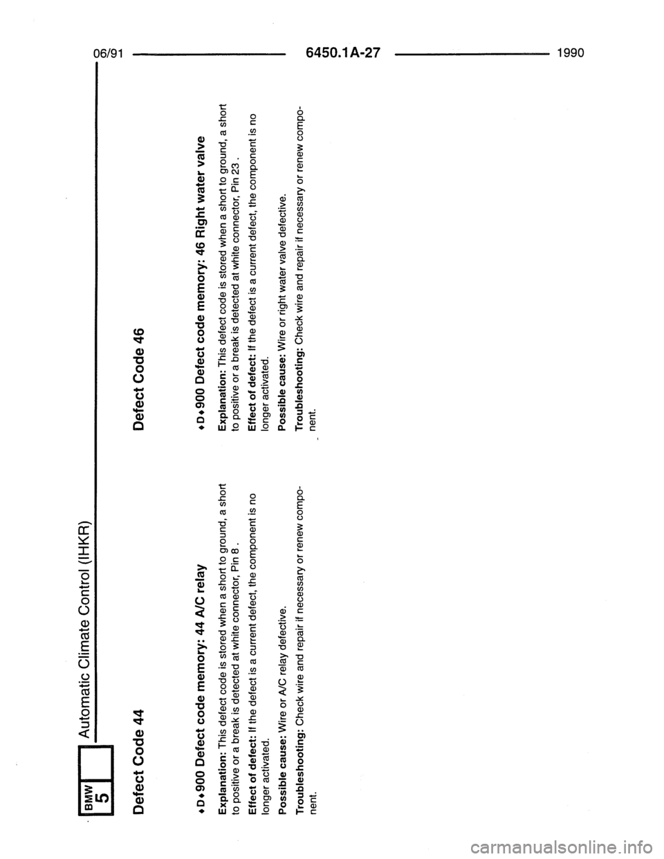 BMW 7 SERIES 1988 E32 Electrical Troubleshooting Manual 