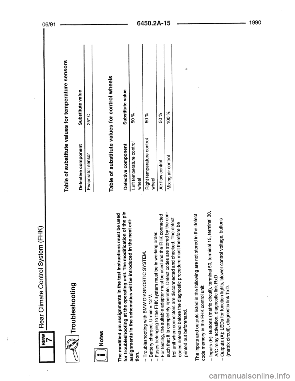 BMW 7 SERIES 1988 E32 Electrical Troubleshooting Manual 
