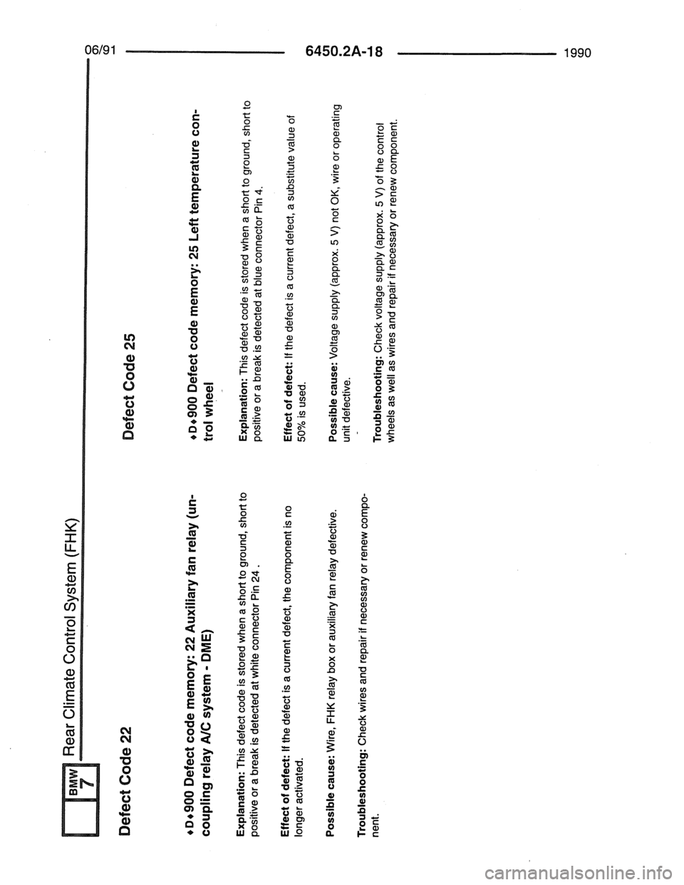 BMW 7 SERIES 1988 E32 Electrical Troubleshooting Manual 