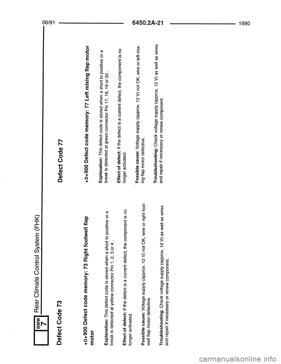 BMW 7 SERIES 1988 E32 Electrical Troubleshooting Manual 