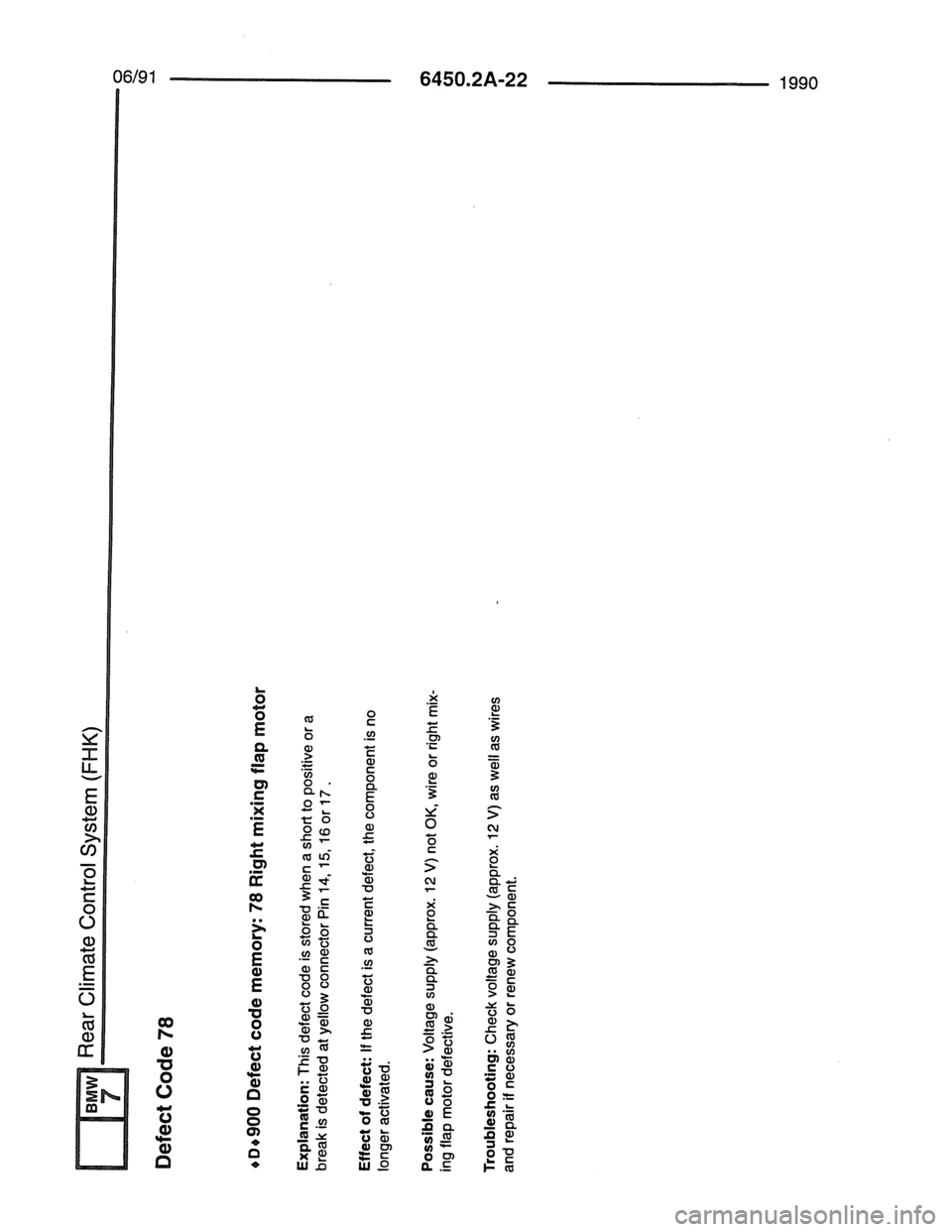 BMW 7 SERIES 1988 E32 Electrical Troubleshooting Manual 