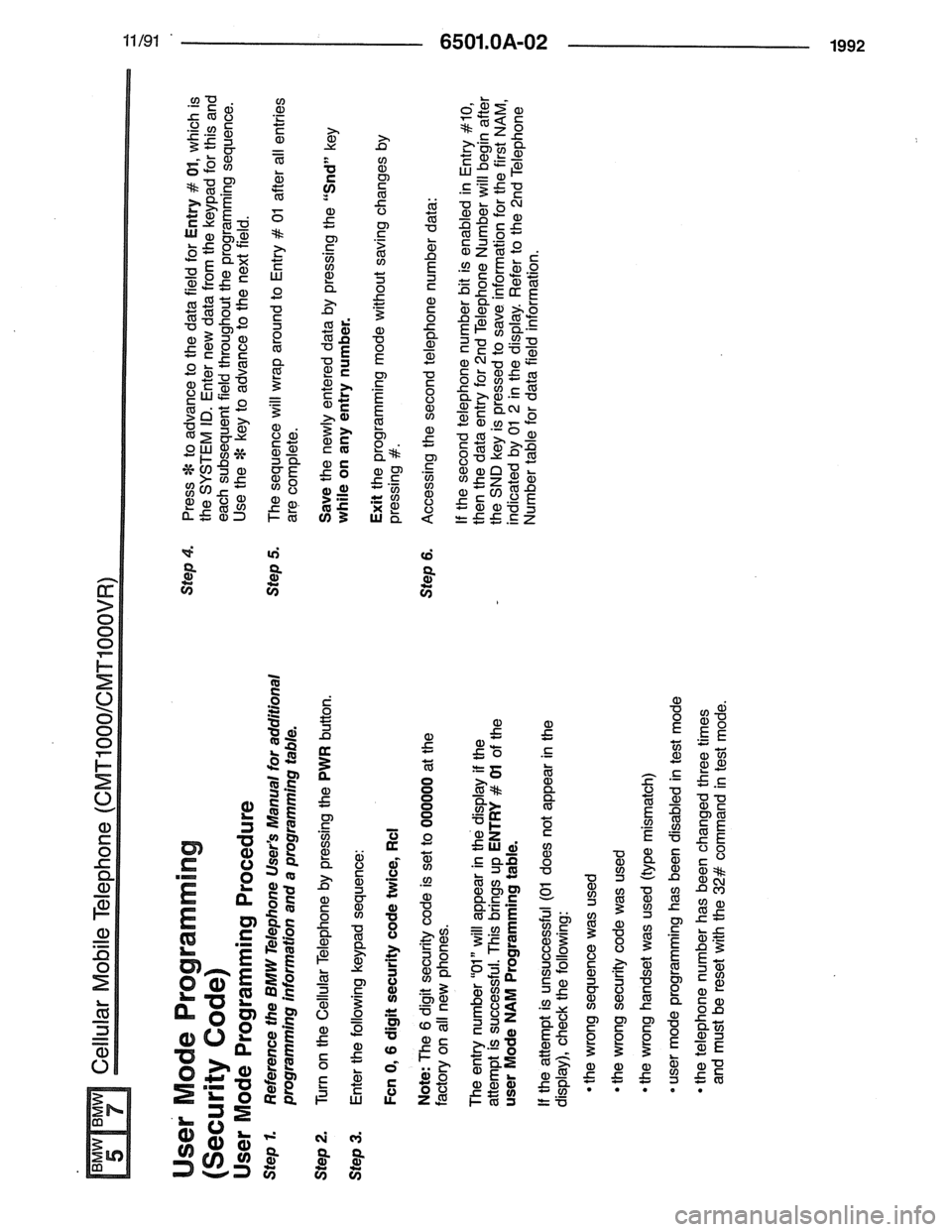 BMW 7 SERIES 1988 E32 Electrical Troubleshooting Manual 