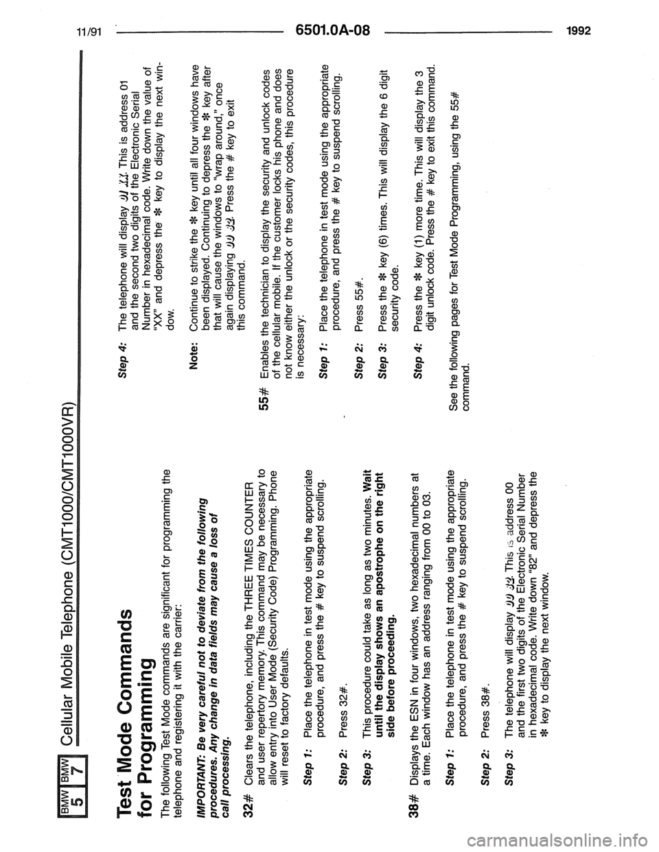 BMW 7 SERIES 1988 E32 Electrical Troubleshooting Manual 