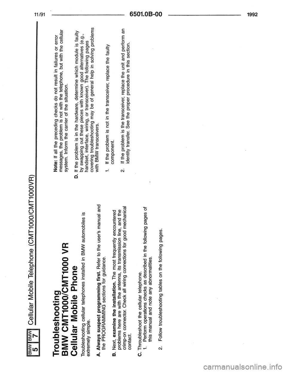 BMW 7 SERIES 1988 E32 Electrical Troubleshooting Manual 
