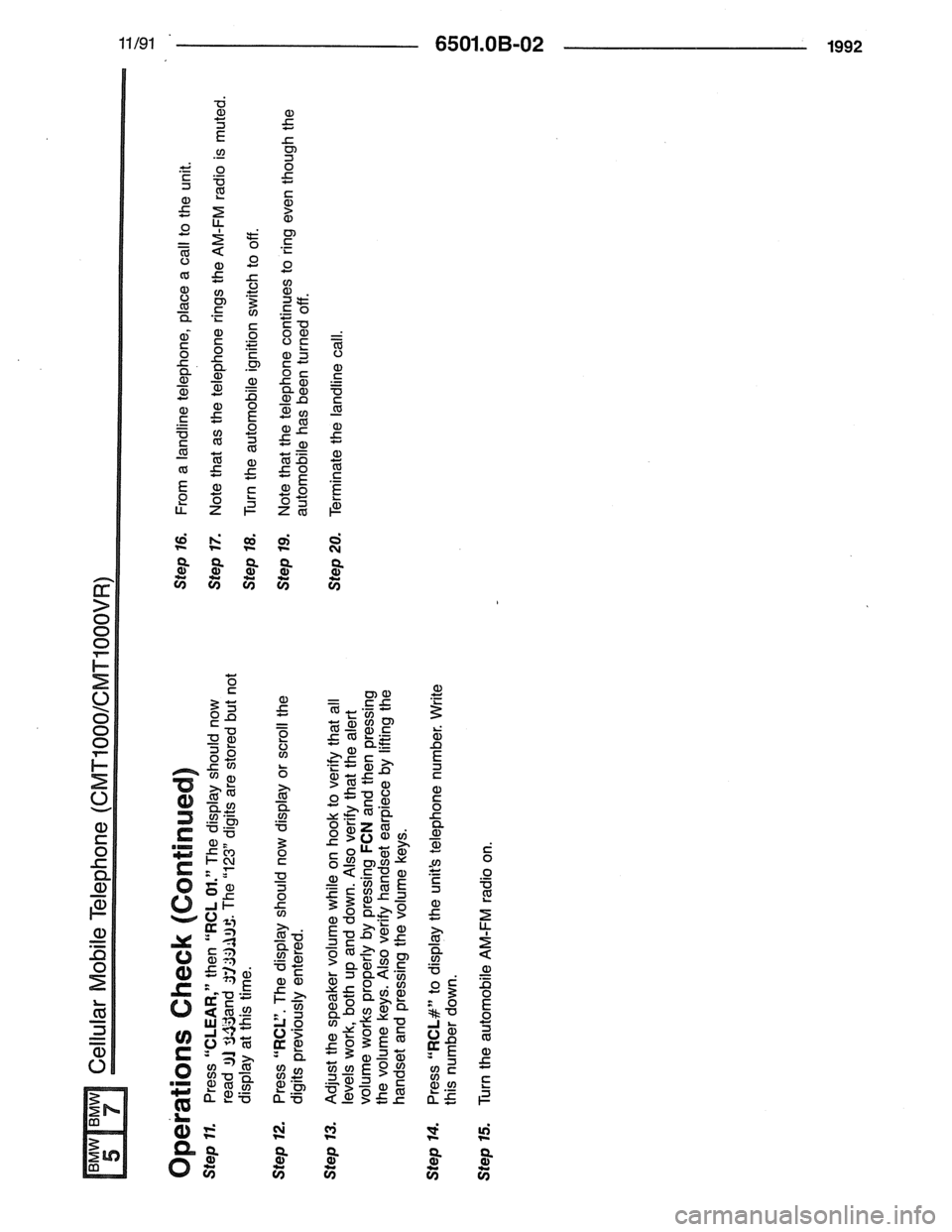 BMW 7 SERIES 1988 E32 Electrical Troubleshooting Manual 