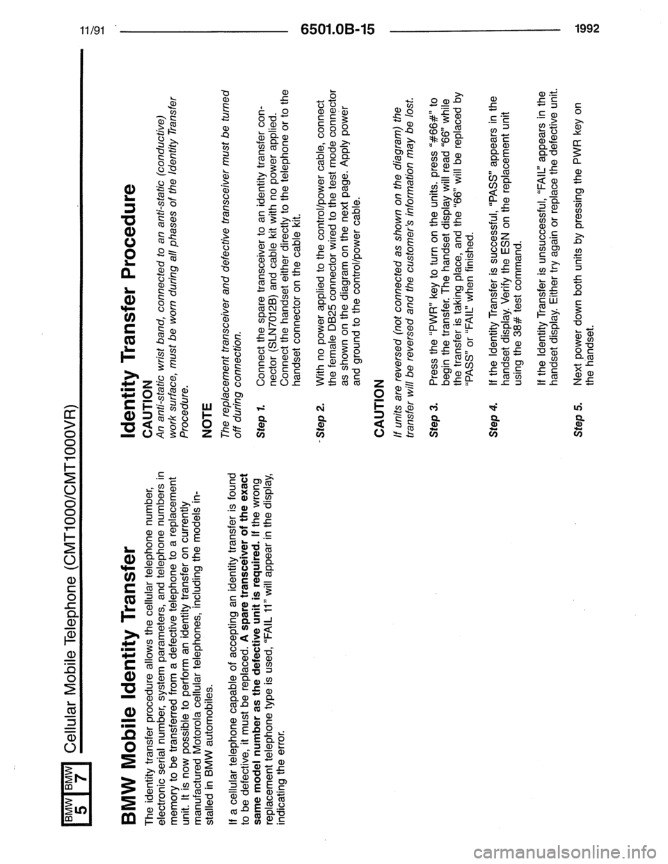 BMW 7 SERIES 1988 E32 Electrical Troubleshooting Manual 
