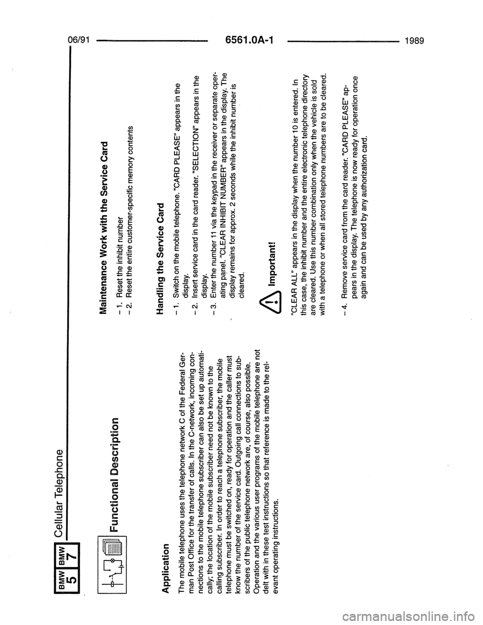 BMW 7 SERIES 1988 E32 Electrical Troubleshooting Manual 