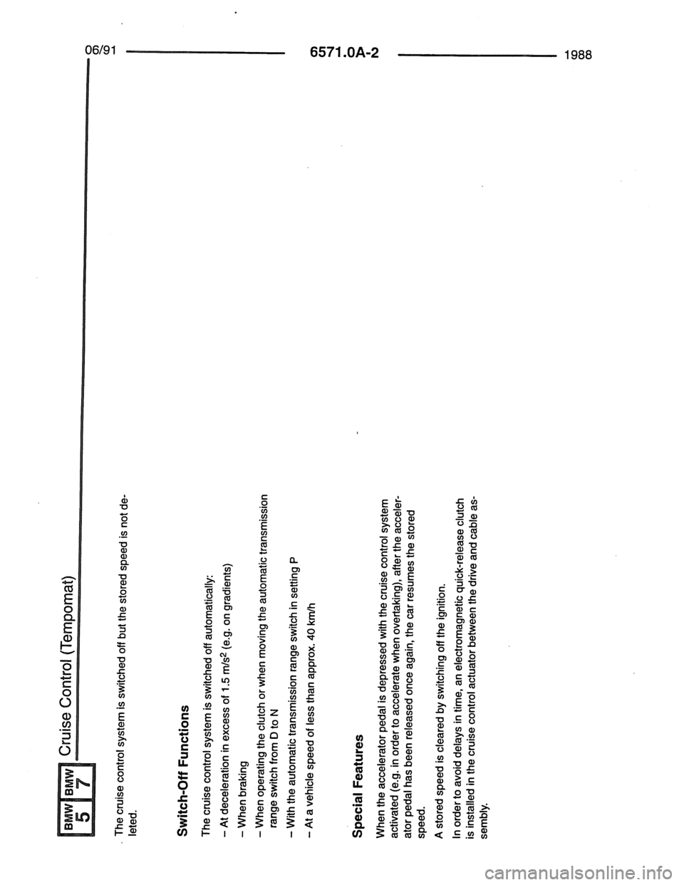 BMW 7 SERIES 1988 E32 Electrical Troubleshooting Manual 