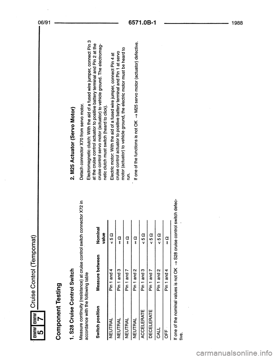 BMW 7 SERIES 1988 E32 Electrical Troubleshooting Manual 