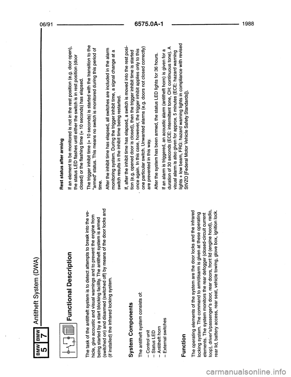BMW 7 SERIES 1988 E32 Electrical Troubleshooting Manual 