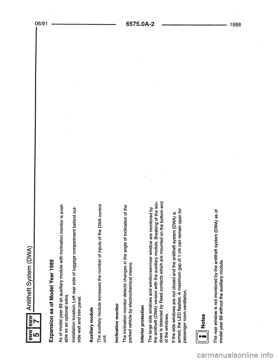 BMW 7 SERIES 1988 E32 Electrical Troubleshooting Manual 