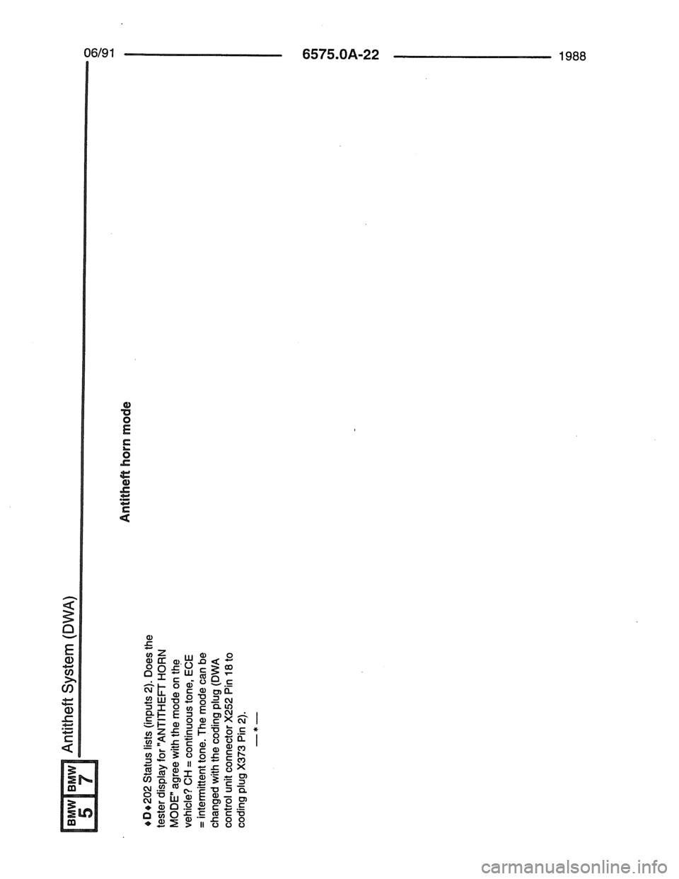 BMW 7 SERIES 1988 E32 Electrical Troubleshooting Manual 