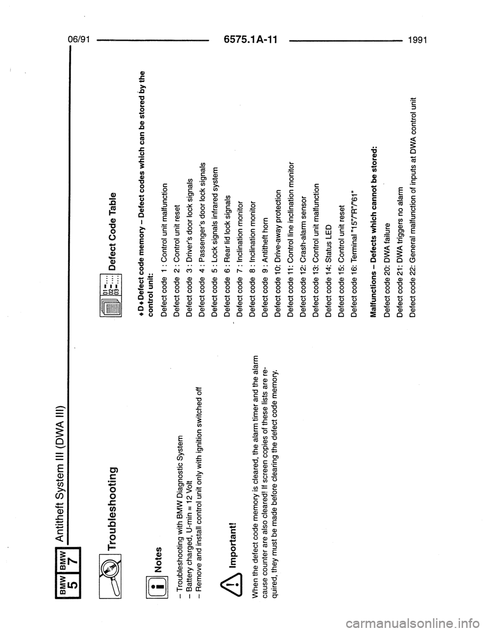 BMW 7 SERIES 1988 E32 Electrical Troubleshooting Manual 