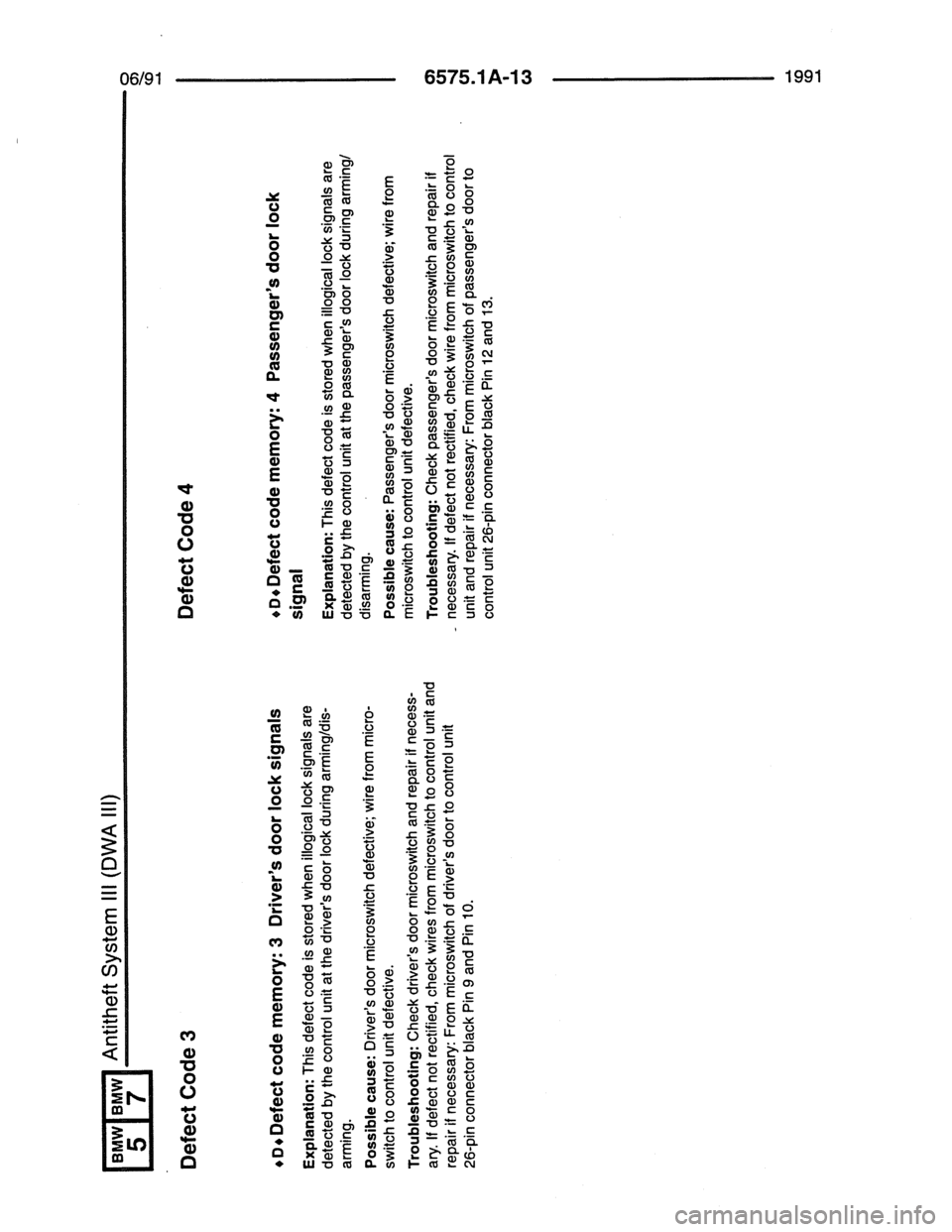 BMW 7 SERIES 1988 E32 Electrical Troubleshooting Manual 