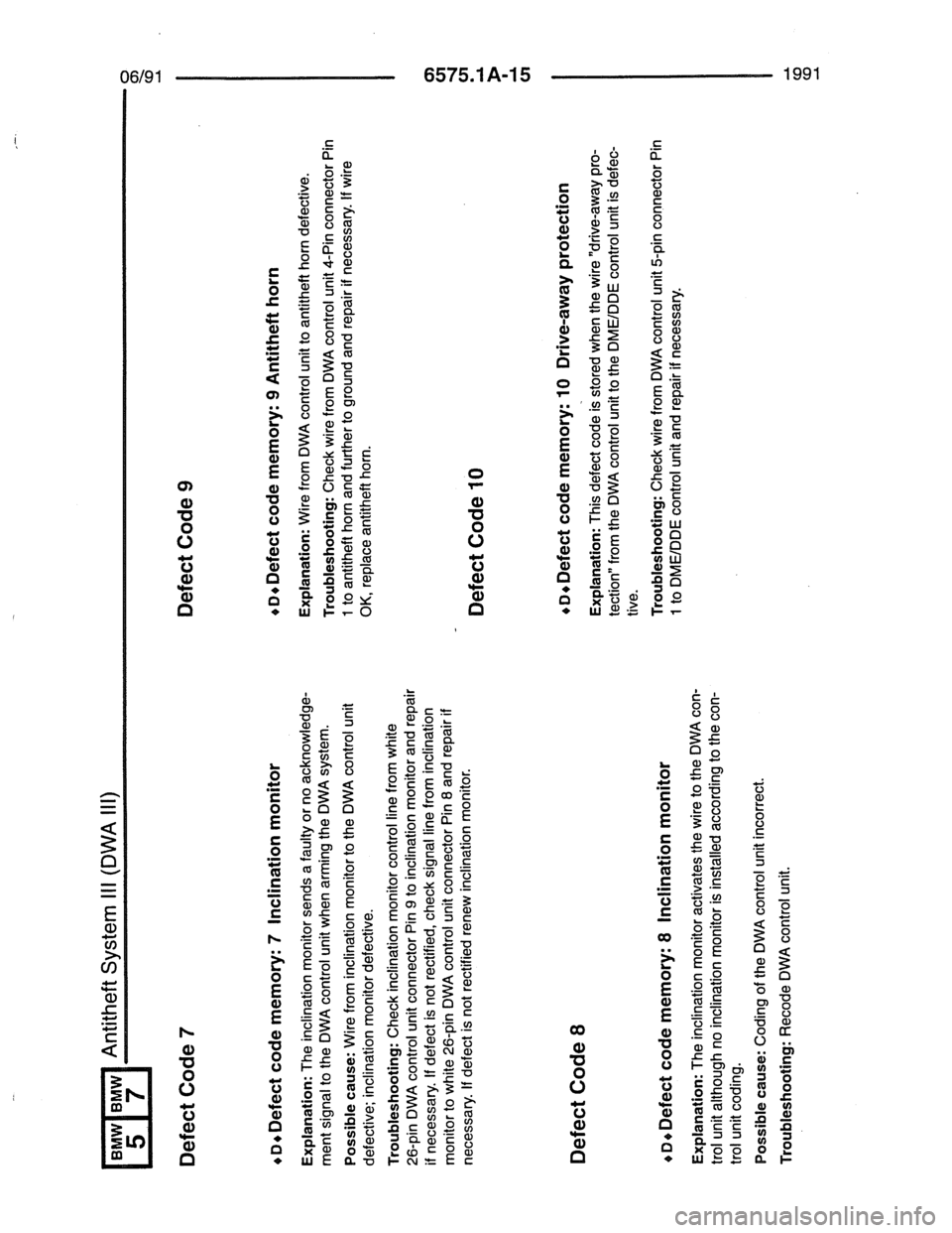 BMW 7 SERIES 1988 E32 Electrical Troubleshooting Manual 
