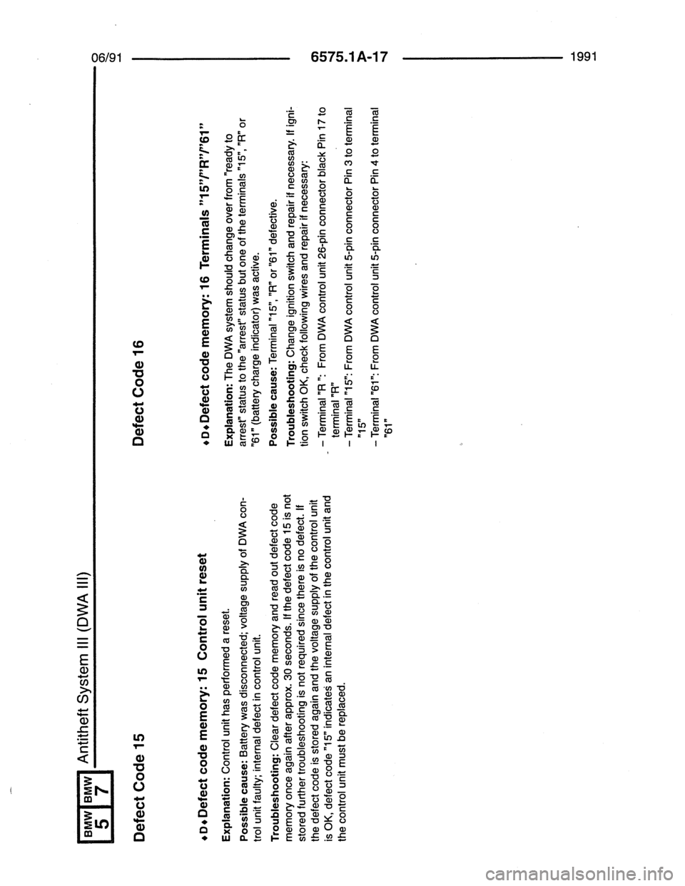 BMW 7 SERIES 1988 E32 Electrical Troubleshooting Manual 