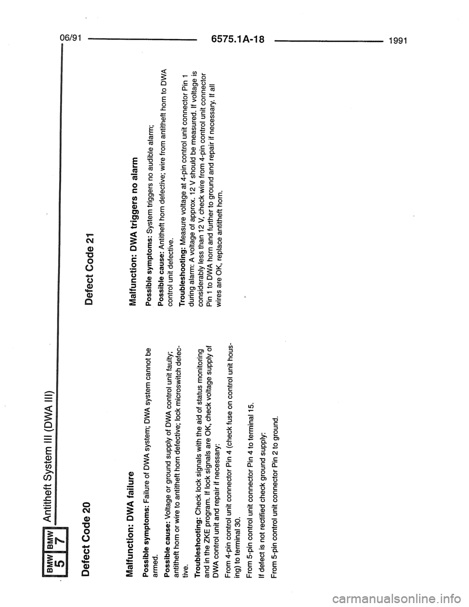 BMW 7 SERIES 1988 E32 Electrical Troubleshooting Manual 