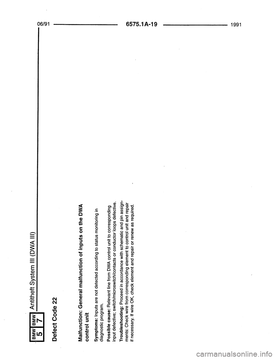 BMW 7 SERIES 1988 E32 Electrical Troubleshooting Manual 