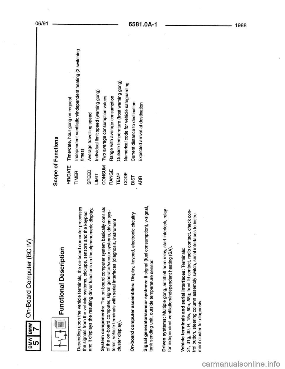 BMW 7 SERIES 1988 E32 Electrical Troubleshooting Manual 