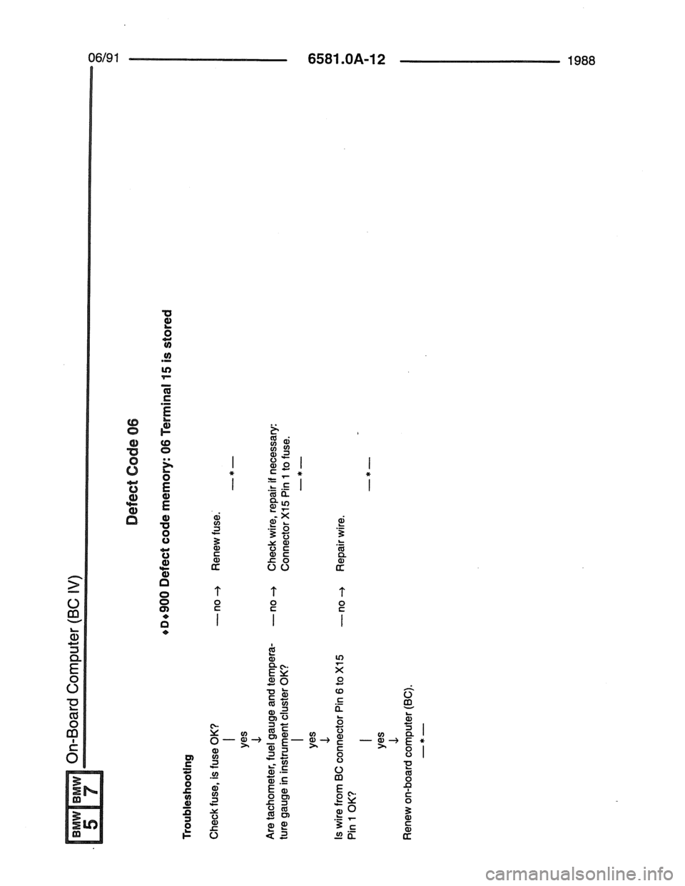 BMW 7 SERIES 1988 E32 Electrical Troubleshooting Manual 