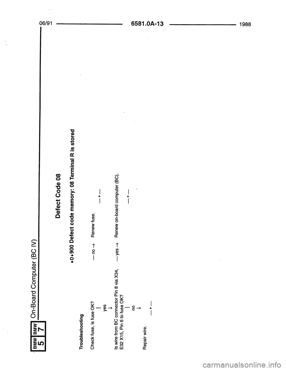 BMW 7 SERIES 1988 E32 Electrical Troubleshooting Manual 