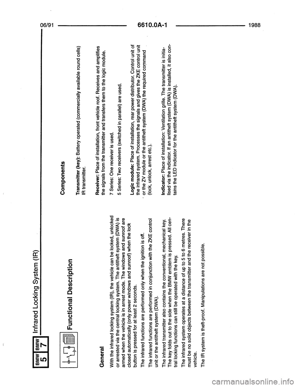 BMW 7 SERIES 1988 E32 Electrical Troubleshooting Manual 