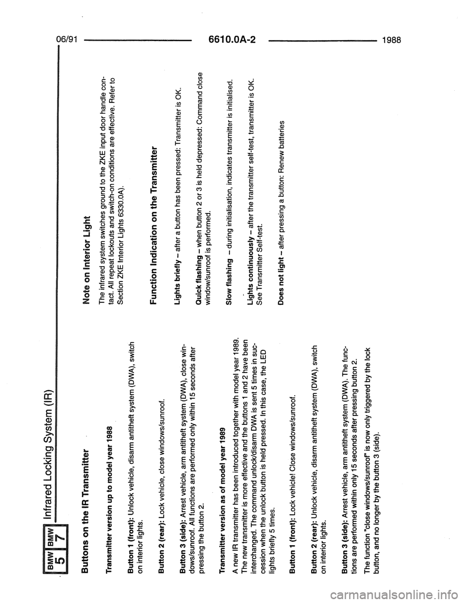 BMW 7 SERIES 1988 E32 Electrical Troubleshooting Manual 