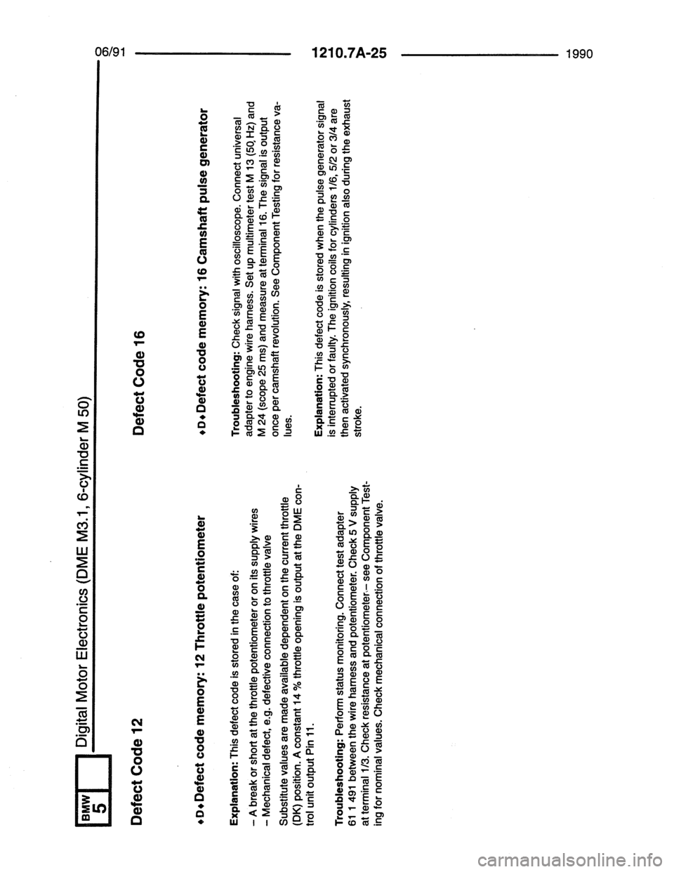 BMW 7 SERIES 1988 E32 Electrical Troubleshooting Manual 