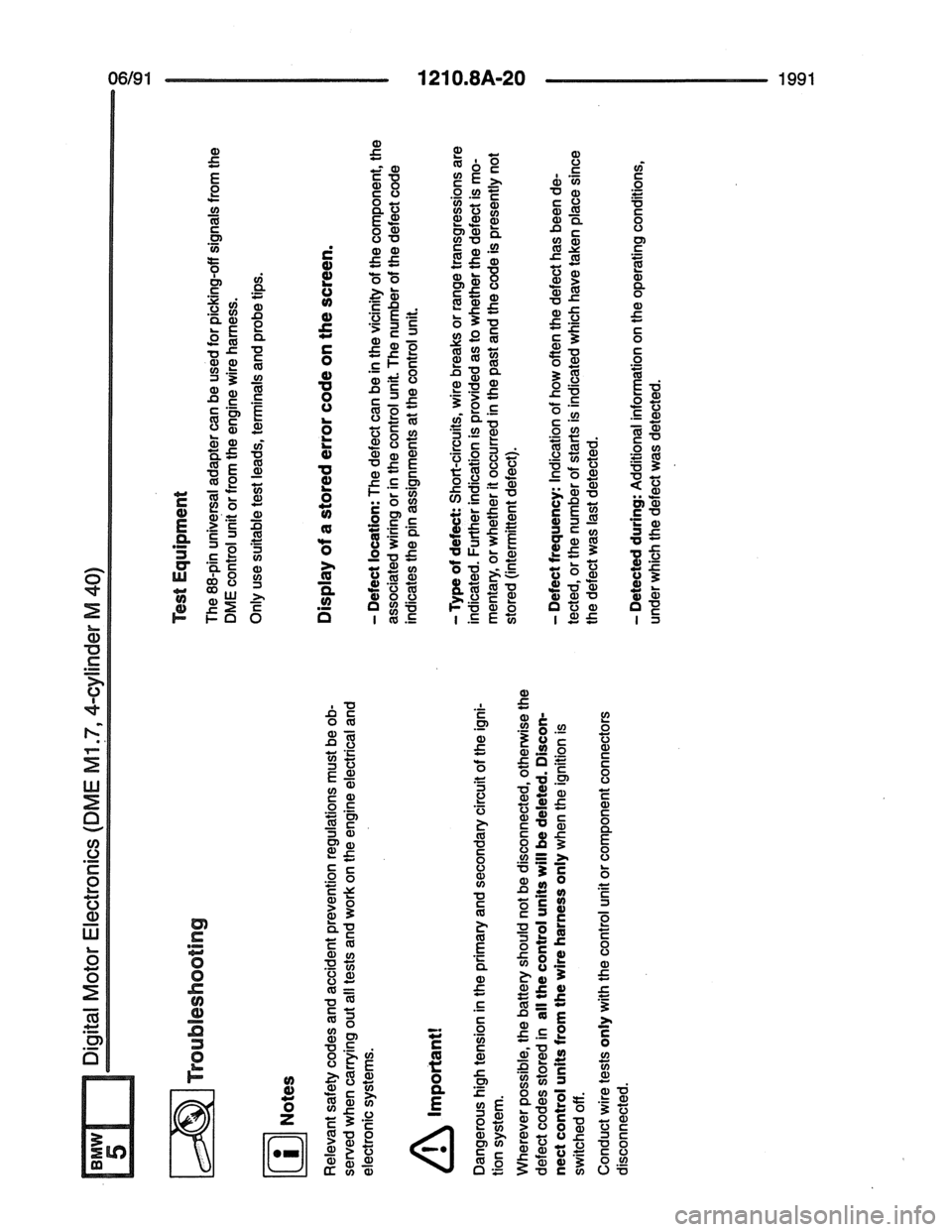 BMW 7 SERIES 1988 E32 Electrical Troubleshooting Manual 