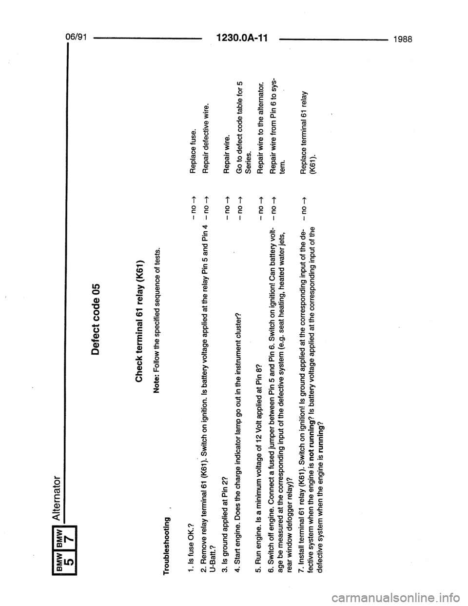 BMW 7 SERIES 1988 E32 Electrical Troubleshooting Manual 