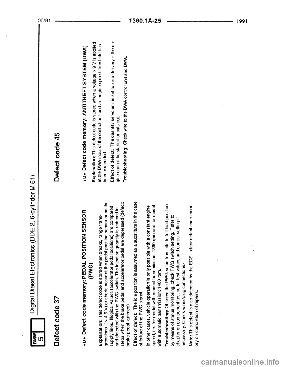 BMW 7 SERIES 1988 E32 Electrical Troubleshooting Manual 