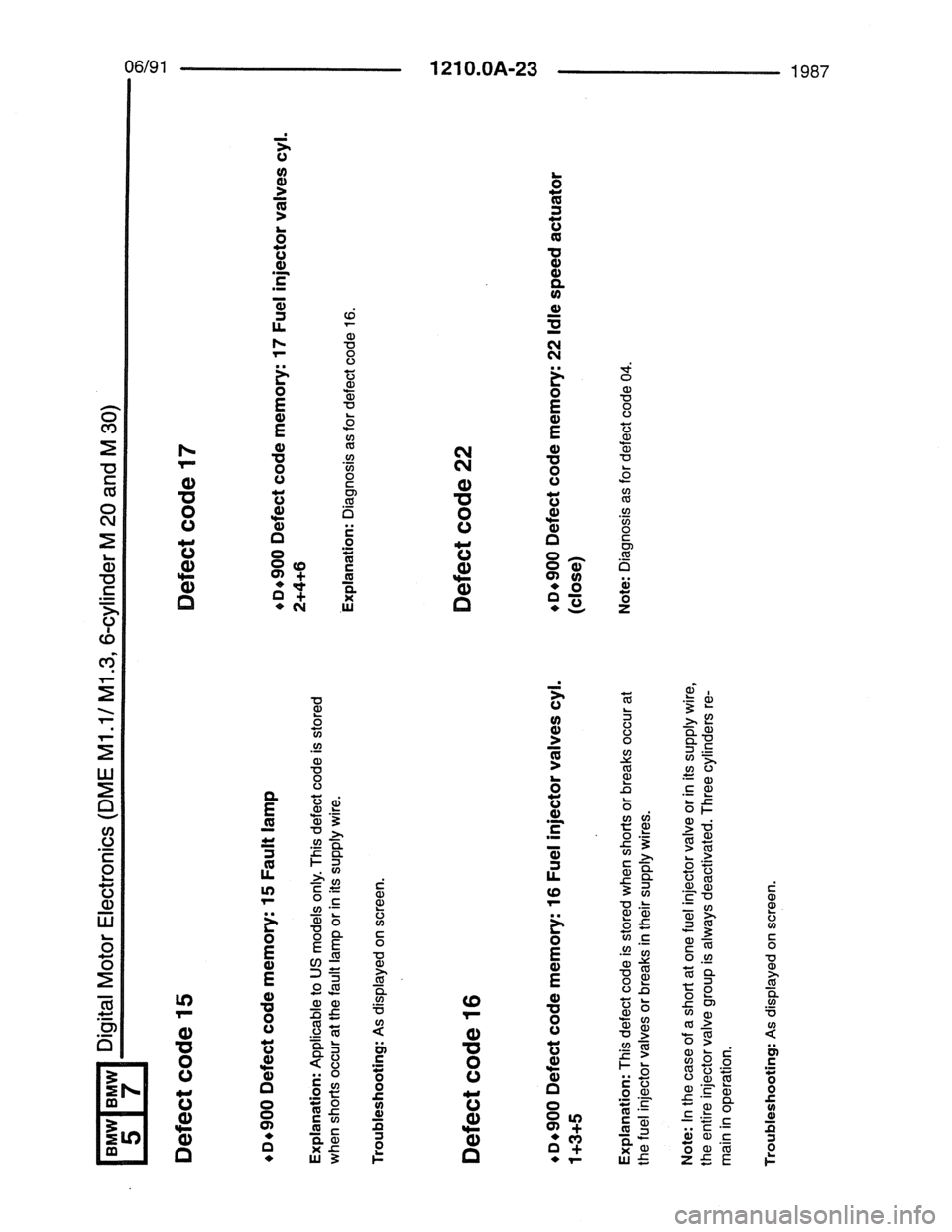 BMW 7 SERIES 1988 E32 Electrical Troubleshooting Manual 