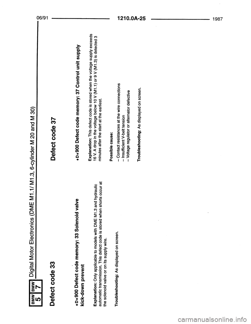 BMW 7 SERIES 1988 E32 Electrical Troubleshooting Manual 