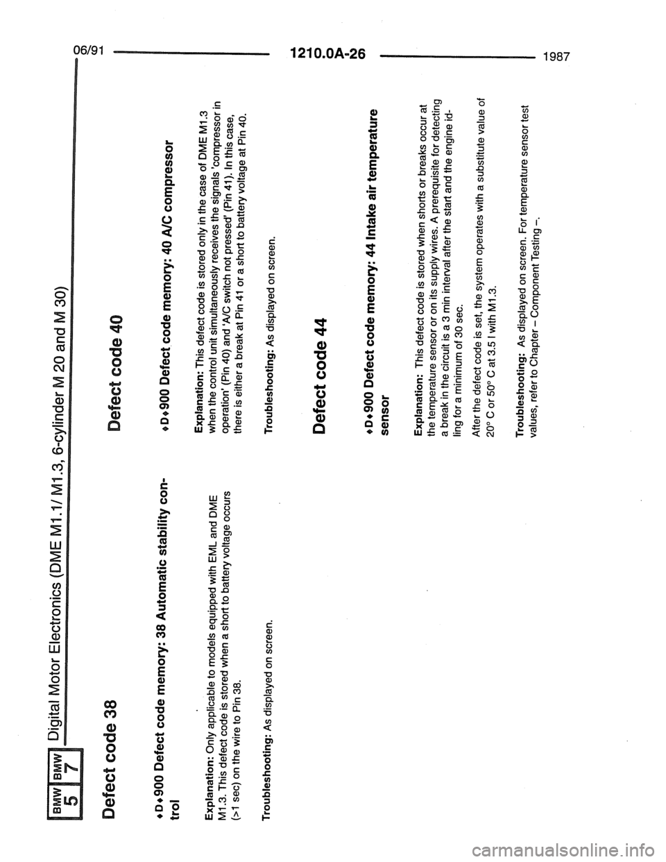 BMW 7 SERIES 1988 E32 Electrical Troubleshooting Manual 