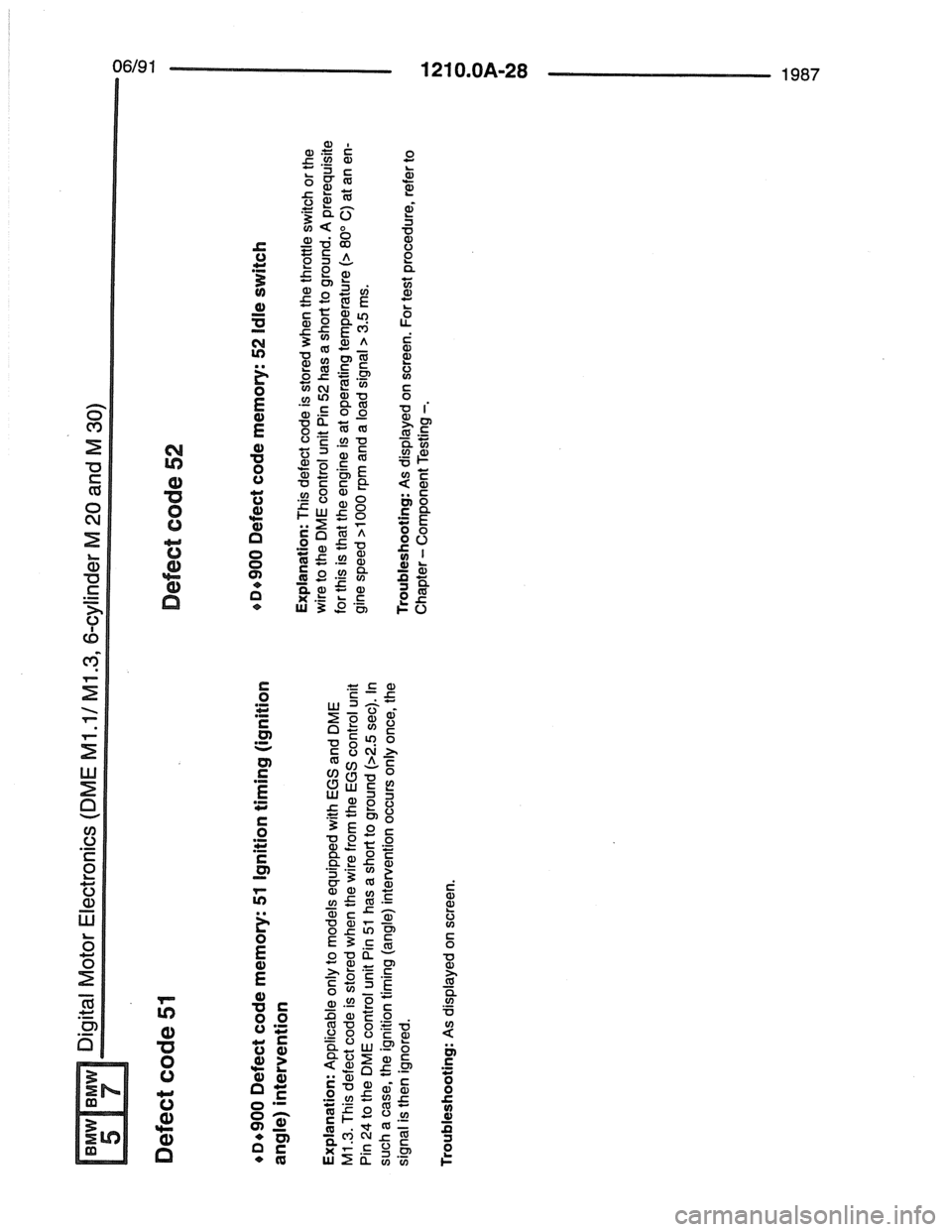 BMW 7 SERIES 1988 E32 Electrical Troubleshooting Manual 