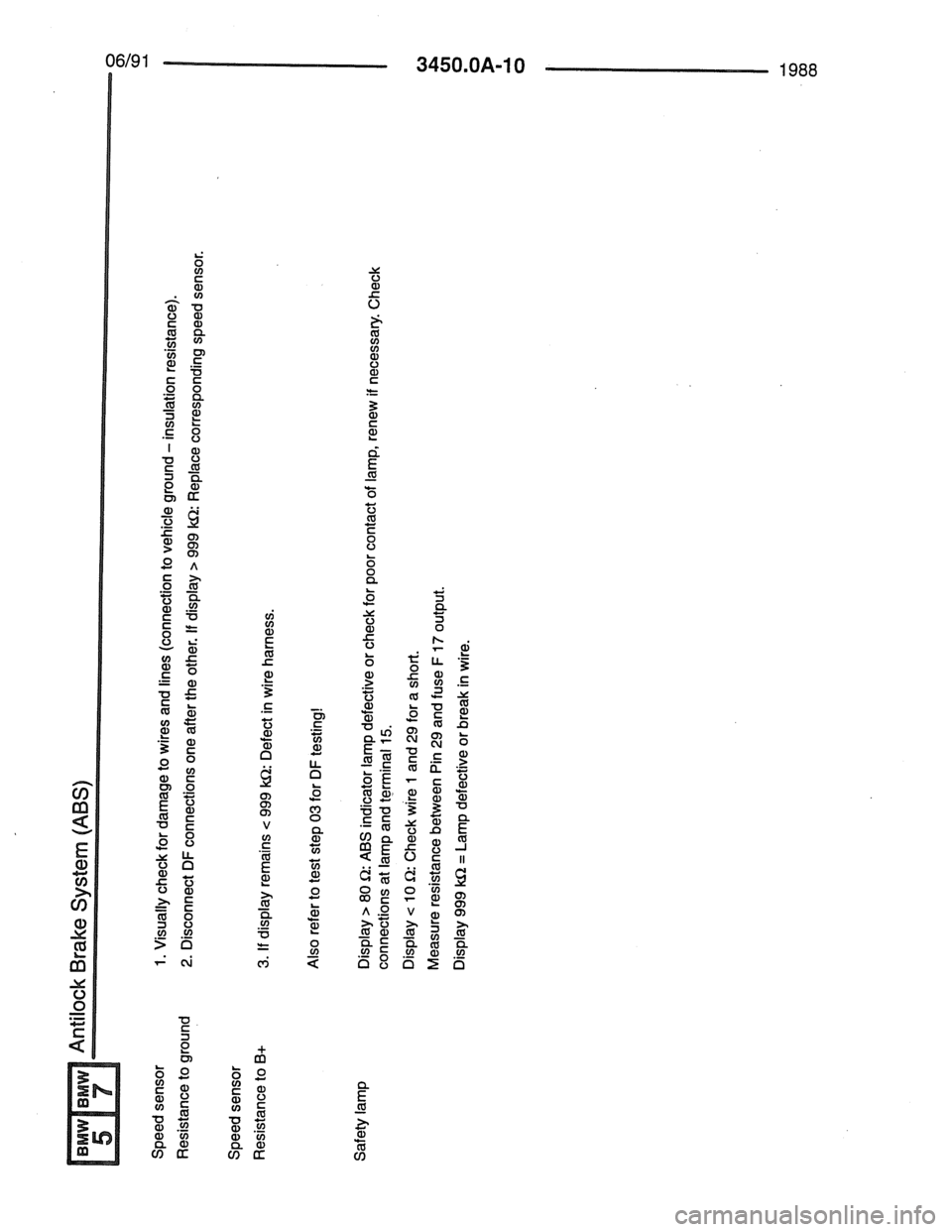 BMW 7 SERIES 1988 E32 Electrical Troubleshooting Manual 