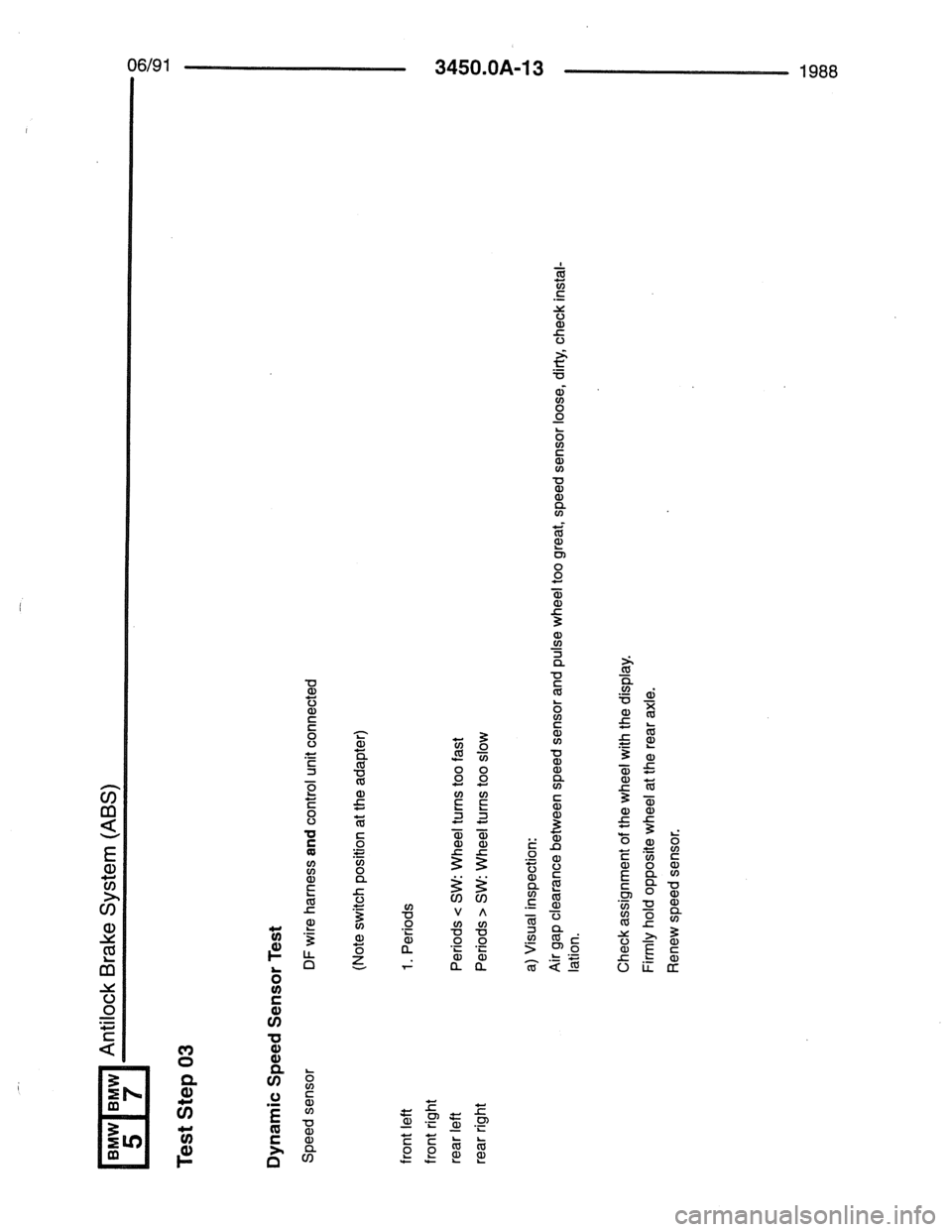 BMW 7 SERIES 1988 E32 Electrical Troubleshooting Manual 