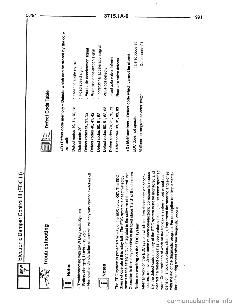 BMW 7 SERIES 1988 E32 Electrical Troubleshooting Manual 