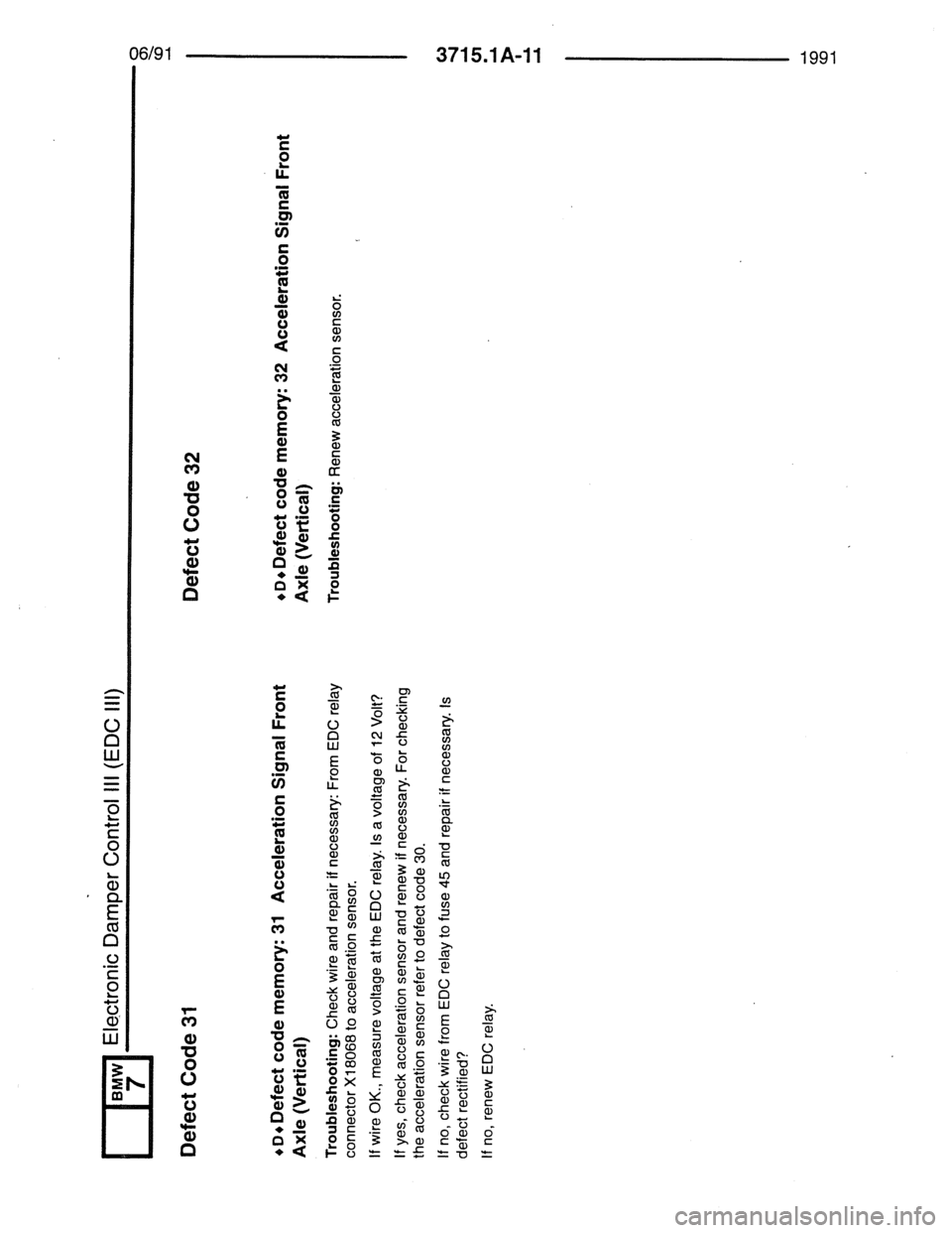 BMW 7 SERIES 1988 E32 Electrical Troubleshooting Manual 