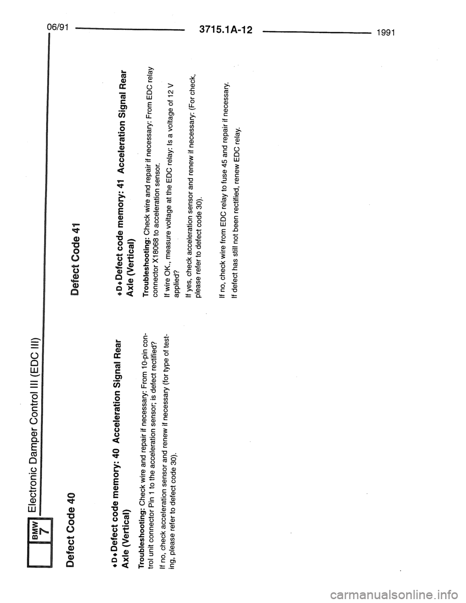 BMW 7 SERIES 1988 E32 Electrical Troubleshooting Manual 