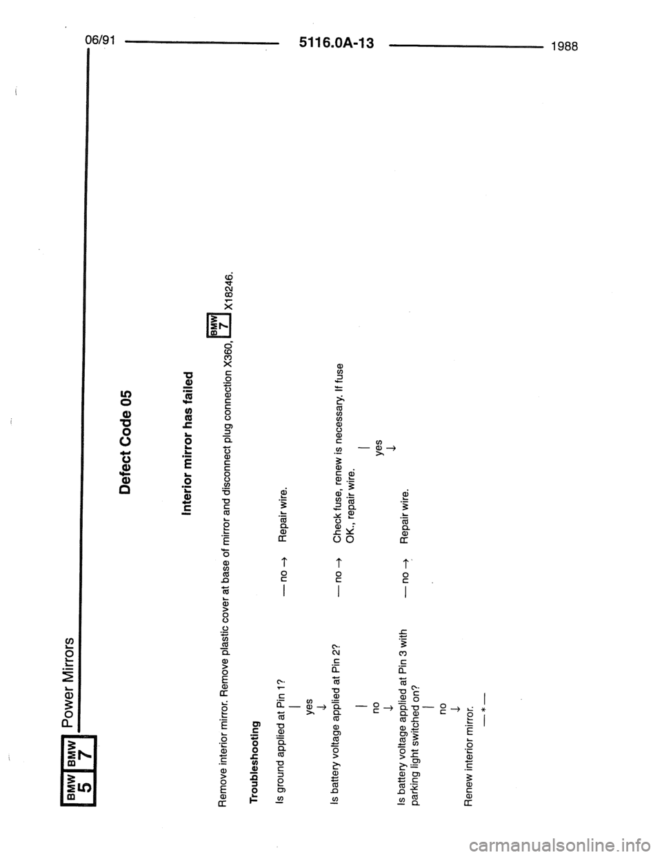 BMW 7 SERIES 1988 E32 Electrical Troubleshooting Manual 